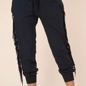 KITTENISH black fringe joggers